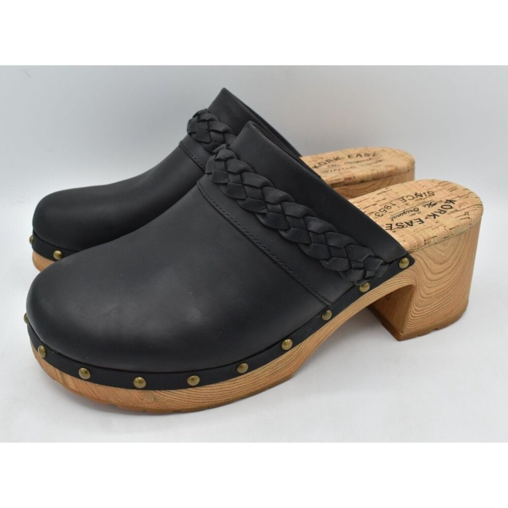 Kork‎ Ease Womens Size 11 Tilly Black Full Grain Leather Slip On Clogs Shoes - Picture 2 of 14